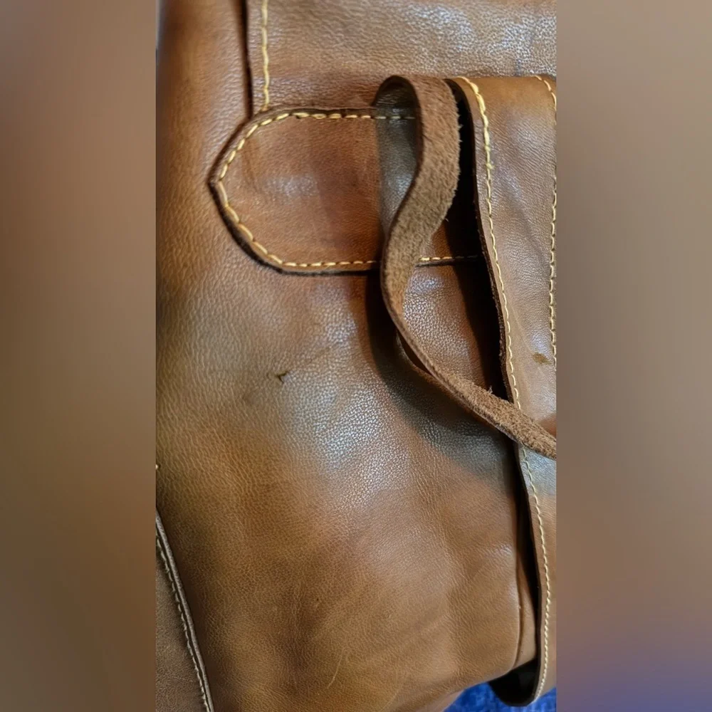 Handmade Brown Leather Backpack